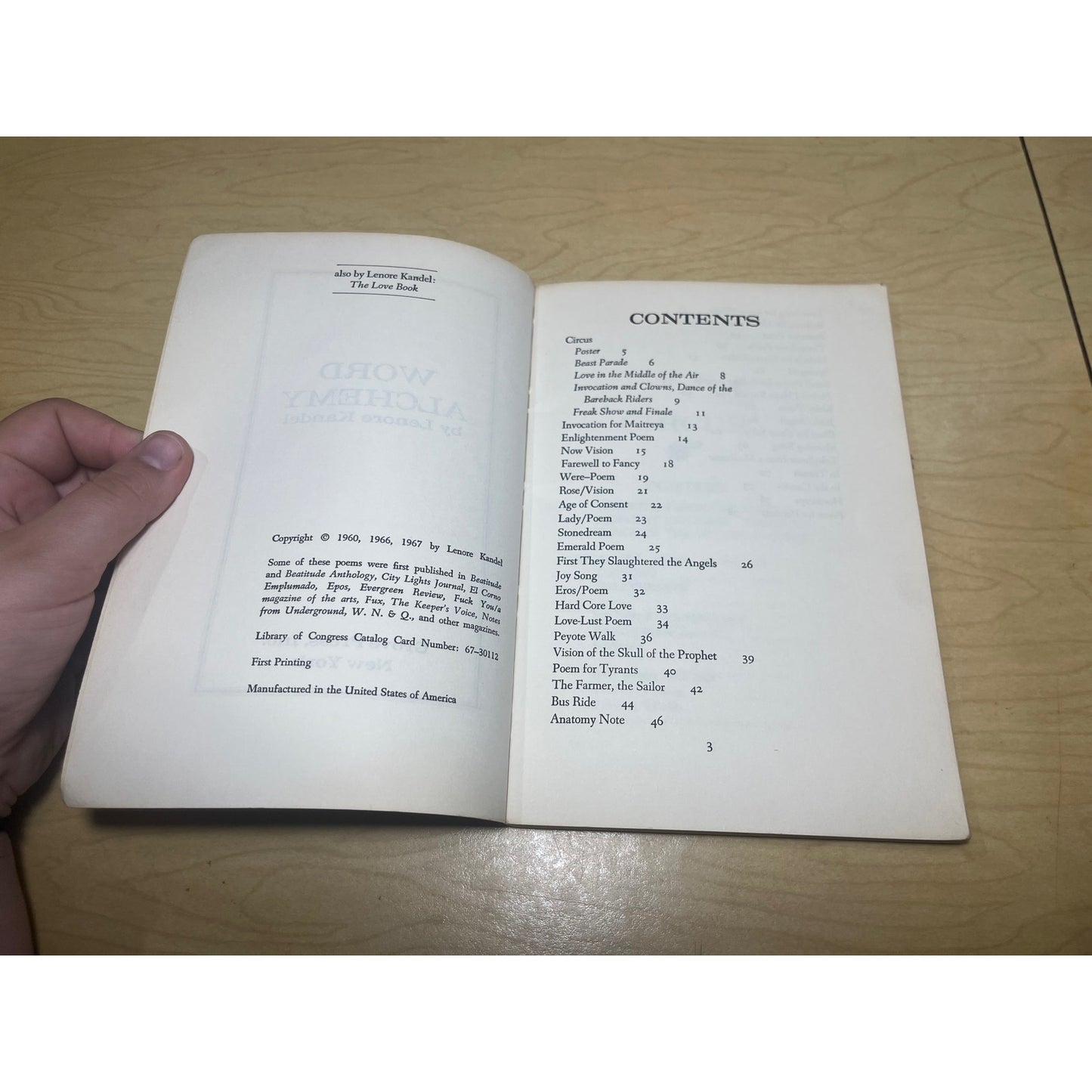 Word Alchemy - Lenore Kandel - Grove Press - Paperback