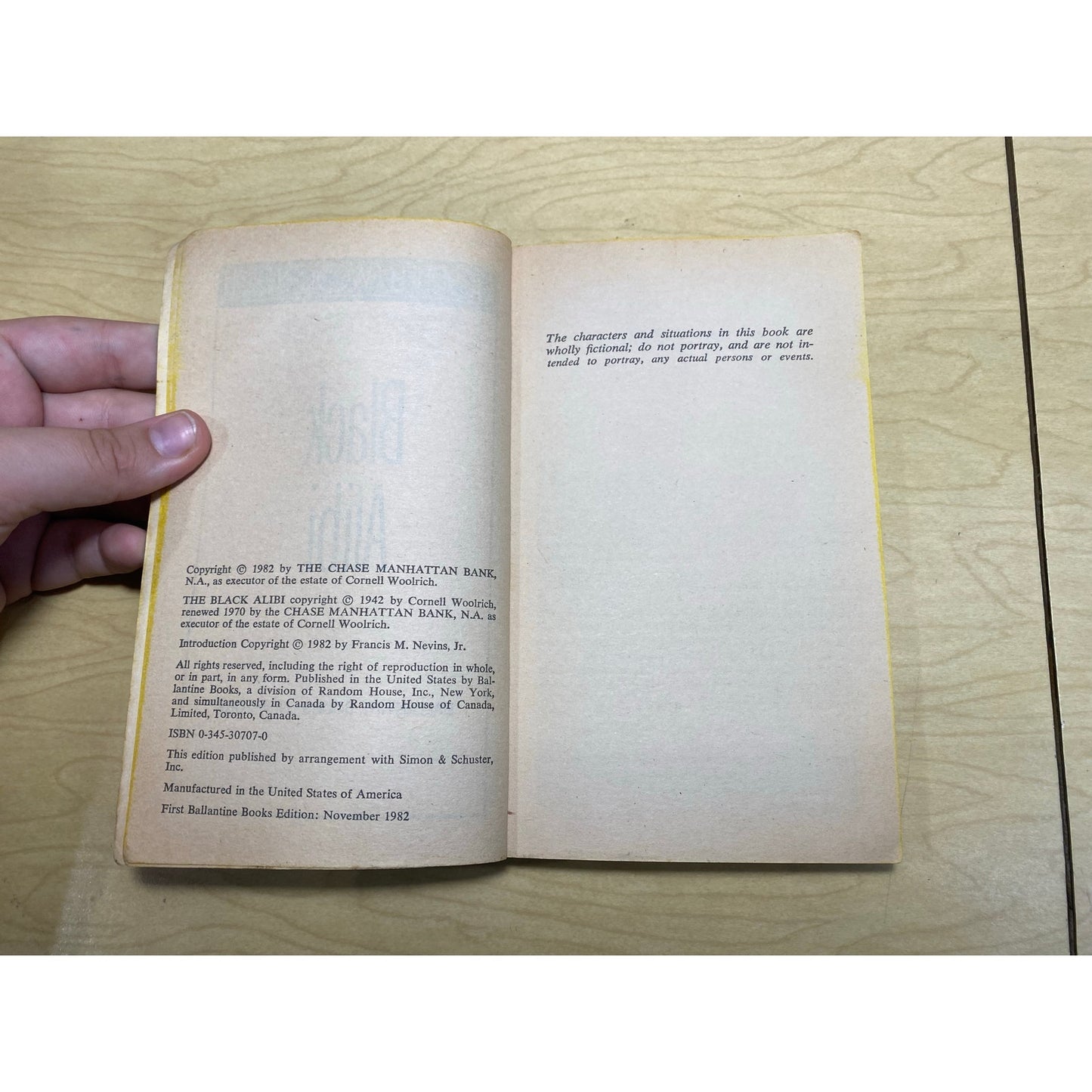 Black Alibi - Cornell Woolrich - Ballantine - Paperback