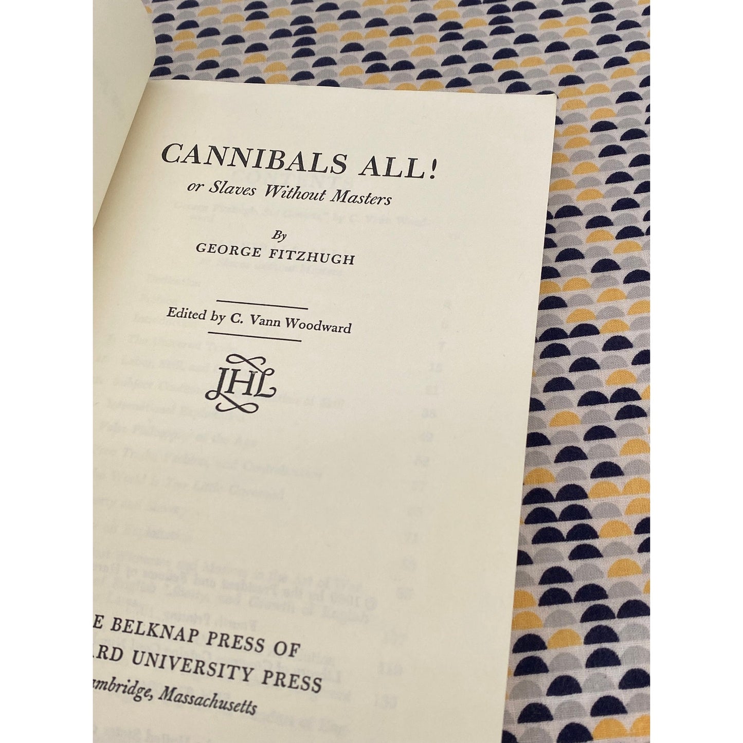 Cannibals All! Or Slaves Without Masters - George Fitzhugh - Vintage Paperback Book - Belknap/The University of Harvard Press Edition