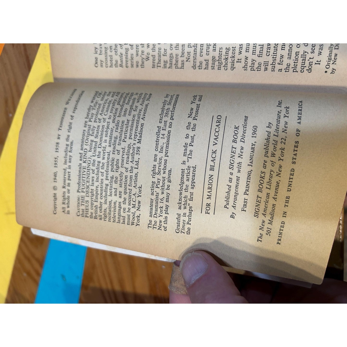 The Fugitive Kind - Tennessee Williams - Marlon Brando - Vintage Paperback Book - Movie Tie In - Signet Edition