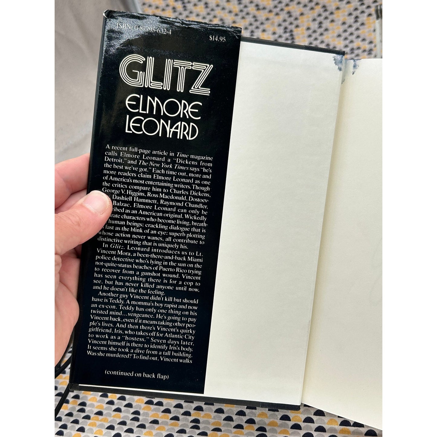 Signed - Glitz - Elmore Leonard - Vintage Hardcover Book - Arbor House Edition