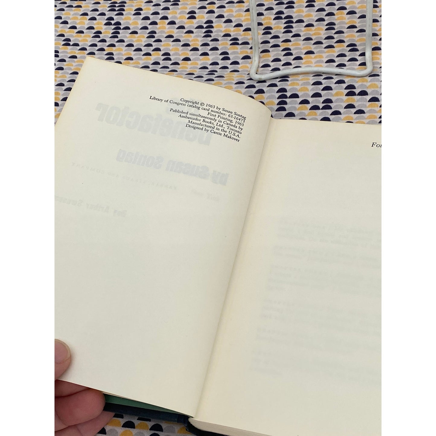 The Benefactor - Susan Sontag - Vintage Hardcover Book - Farrar Strauss Edition