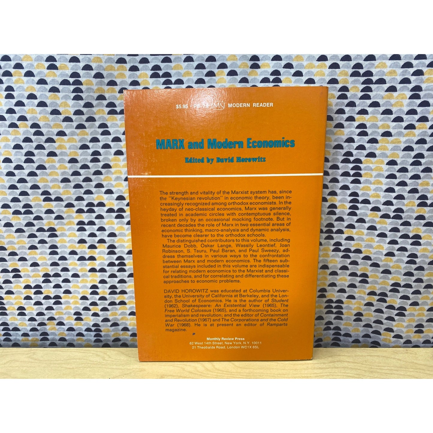 Marx and Modern Economics - edited by David Horowitz - Vintage Paperback Book - Modern Reader Edition