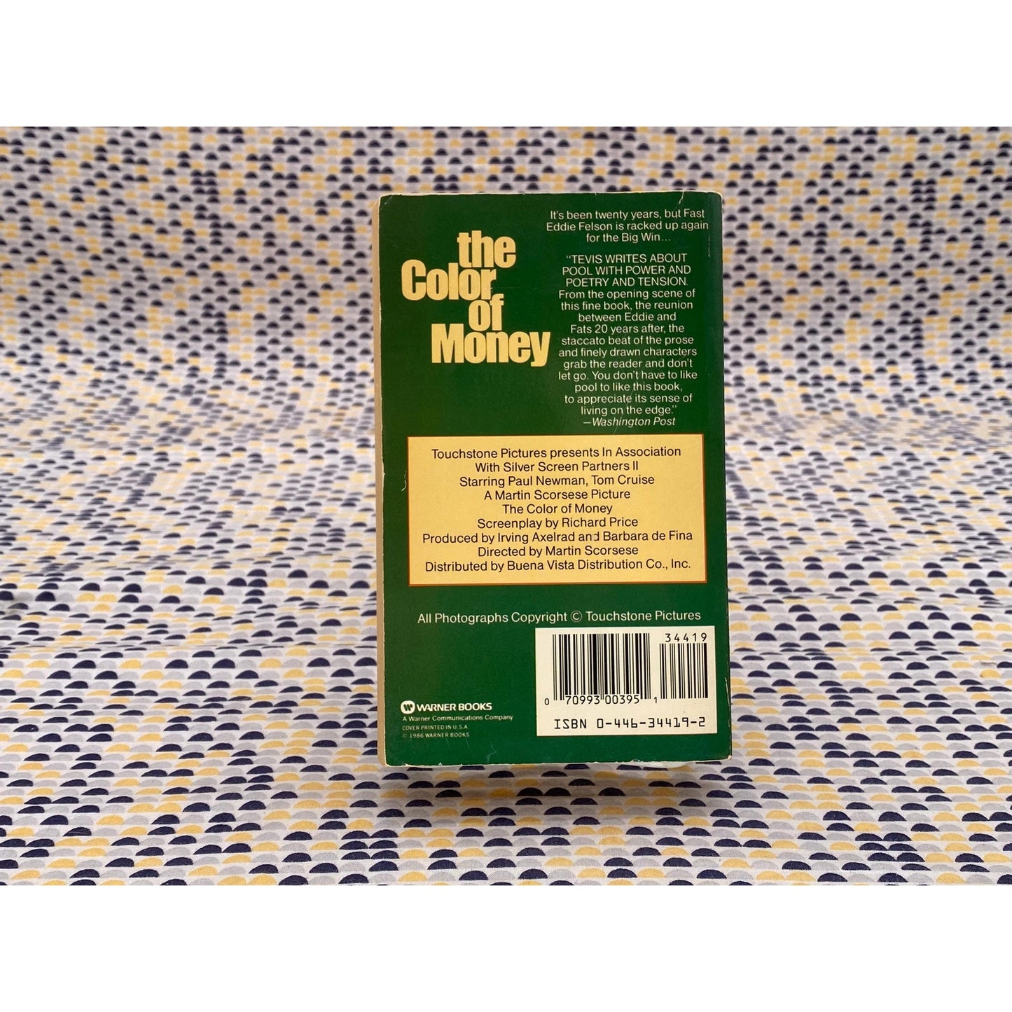 The Color of Money- Walter Tevis - Movie Tie-In - Vintage Paperback Book - Warner Books Edition