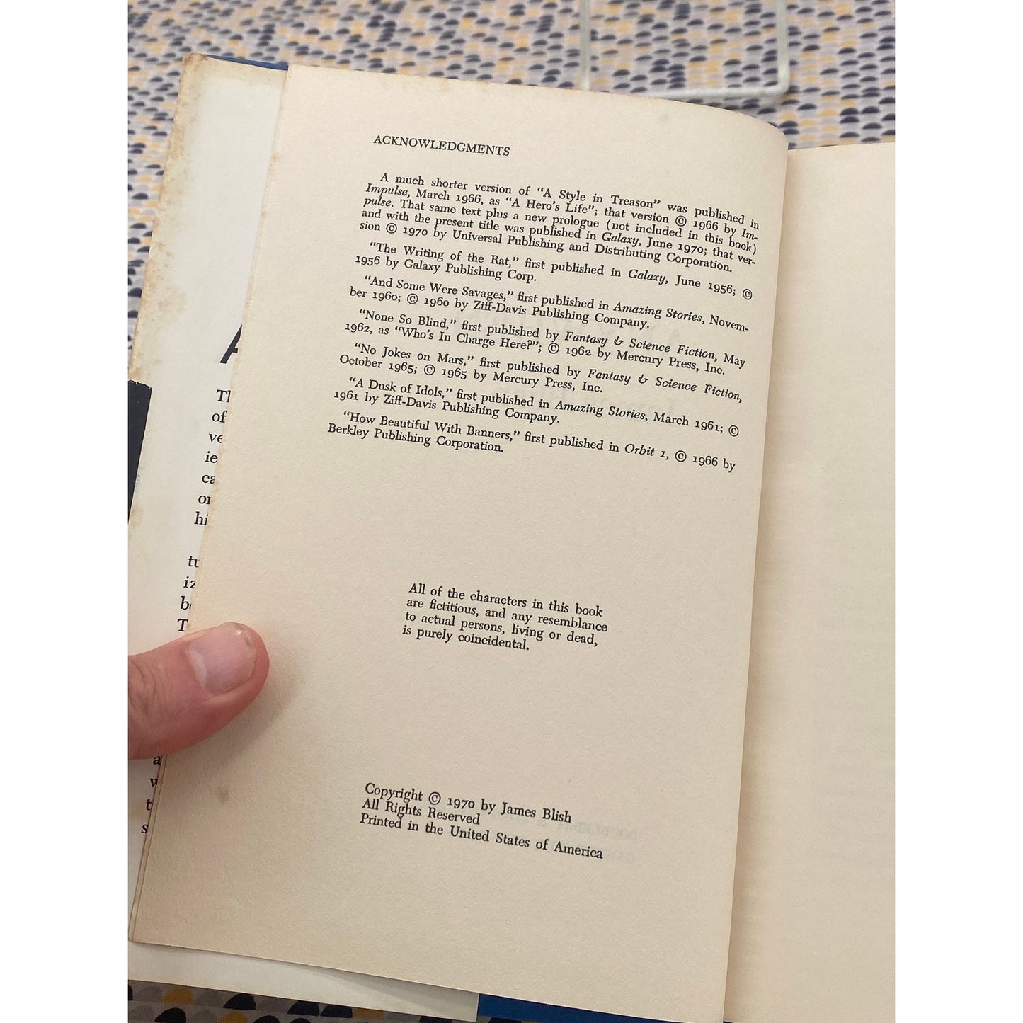 Anywhen - James Blish - Doubleday Science Fiction - Book Club Edition