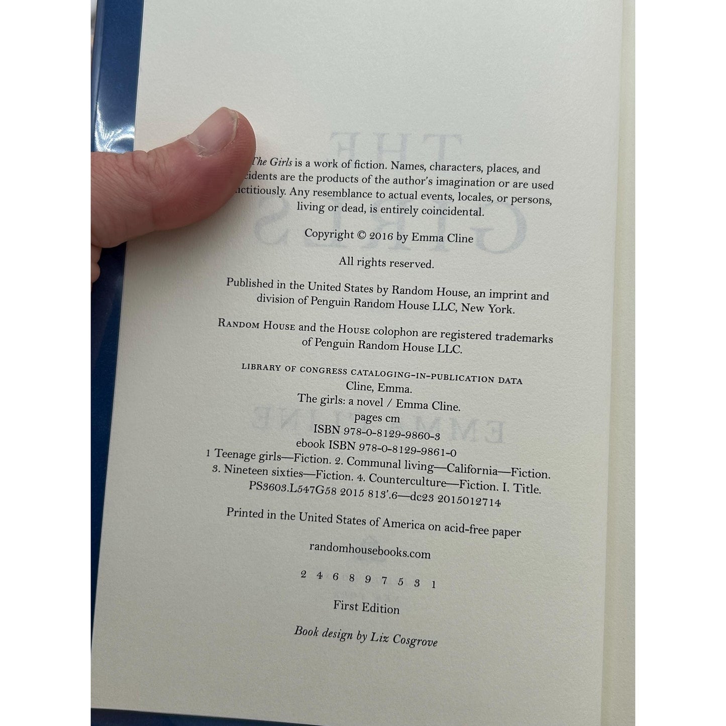 The Girls - Emma Cline - Random House Edition - 1st Edition, 1st Printing