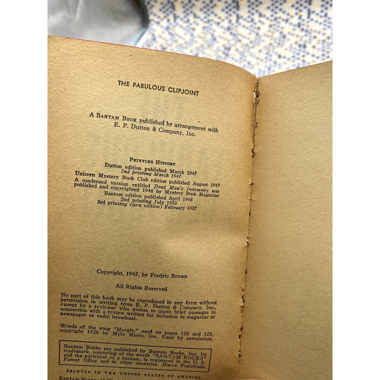 The Fabulous Clipjoint - Fredric Brown - Bantam - Paperback