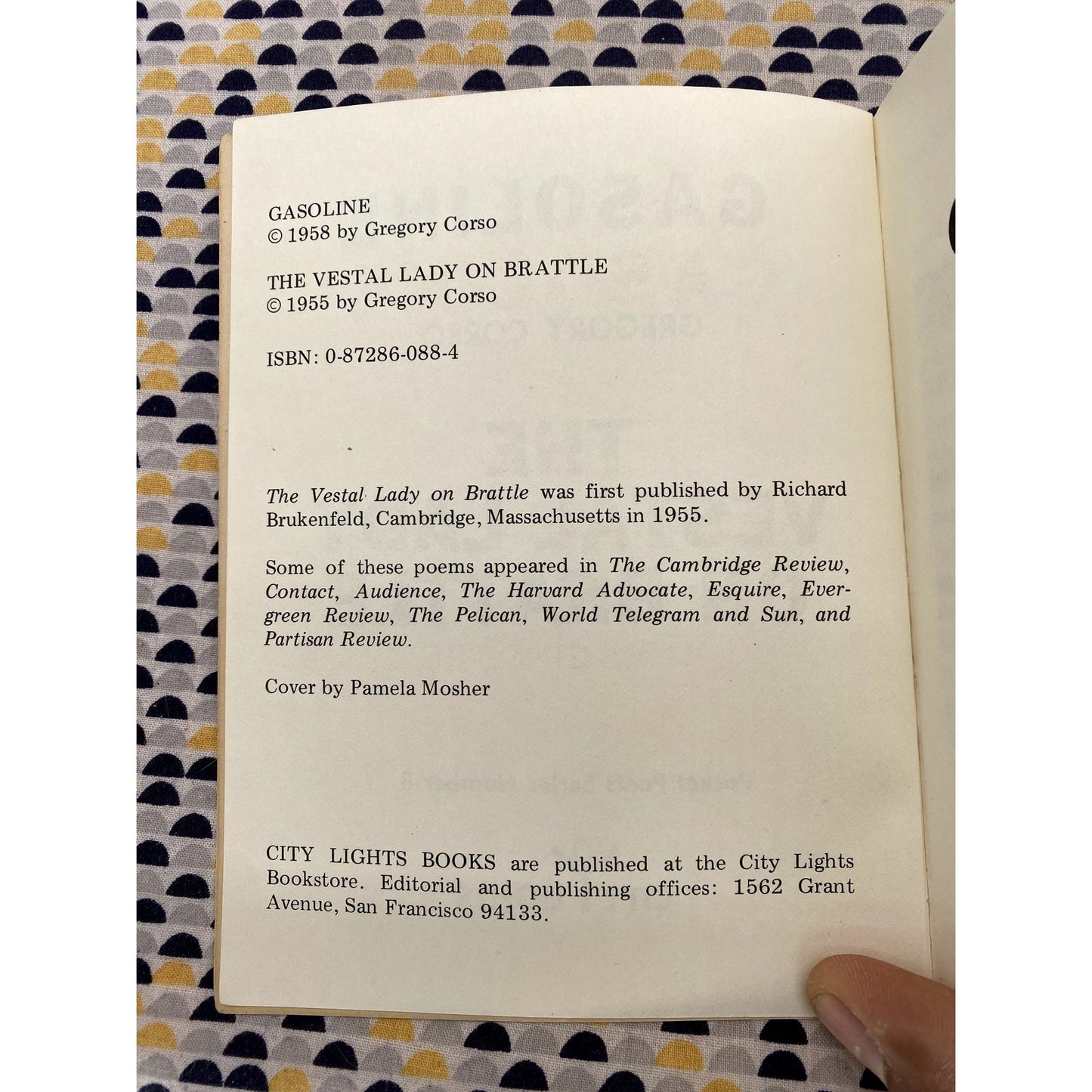 Gasoline Vestal Lady - Gregory Corso - City Lights - Paperback