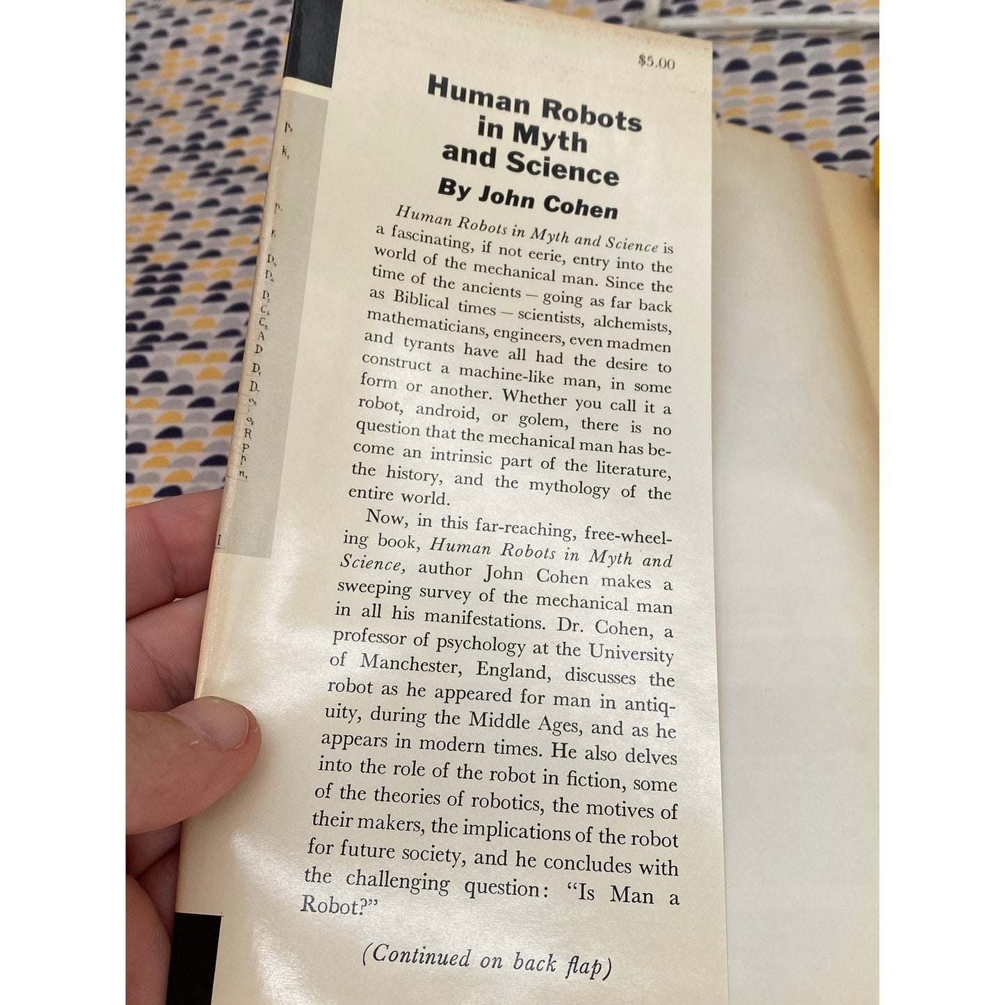 Human Robots In Myth And Science - John Cohen - Vintage Hardcover Book - A.S. Barnes and Co. Edition
