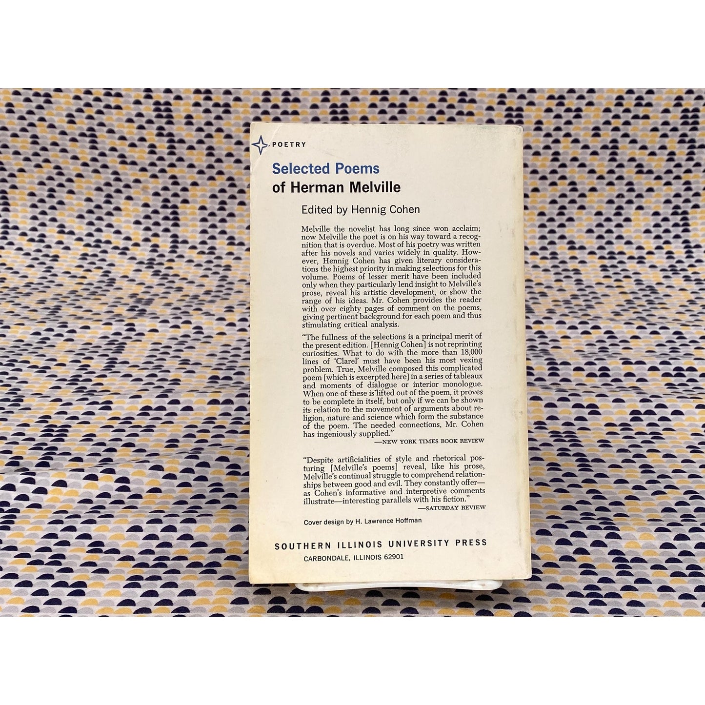 Selected Poems Of Herman Melville - Hennig Cohen, editor - Vintage Paperback Book - Southern Illinois University Press Edition