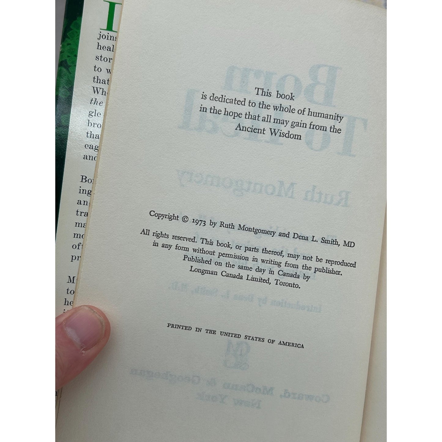 Born To Heal - Ruth Montgomery - Coward, McCann, and Geoghegan Edition