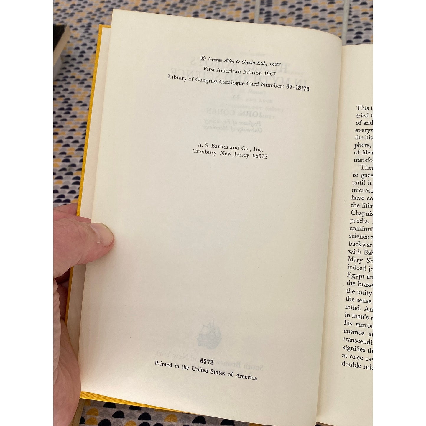 Human Robots In Myth And Science - John Cohen - Vintage Hardcover Book - A.S. Barnes and Co. Edition