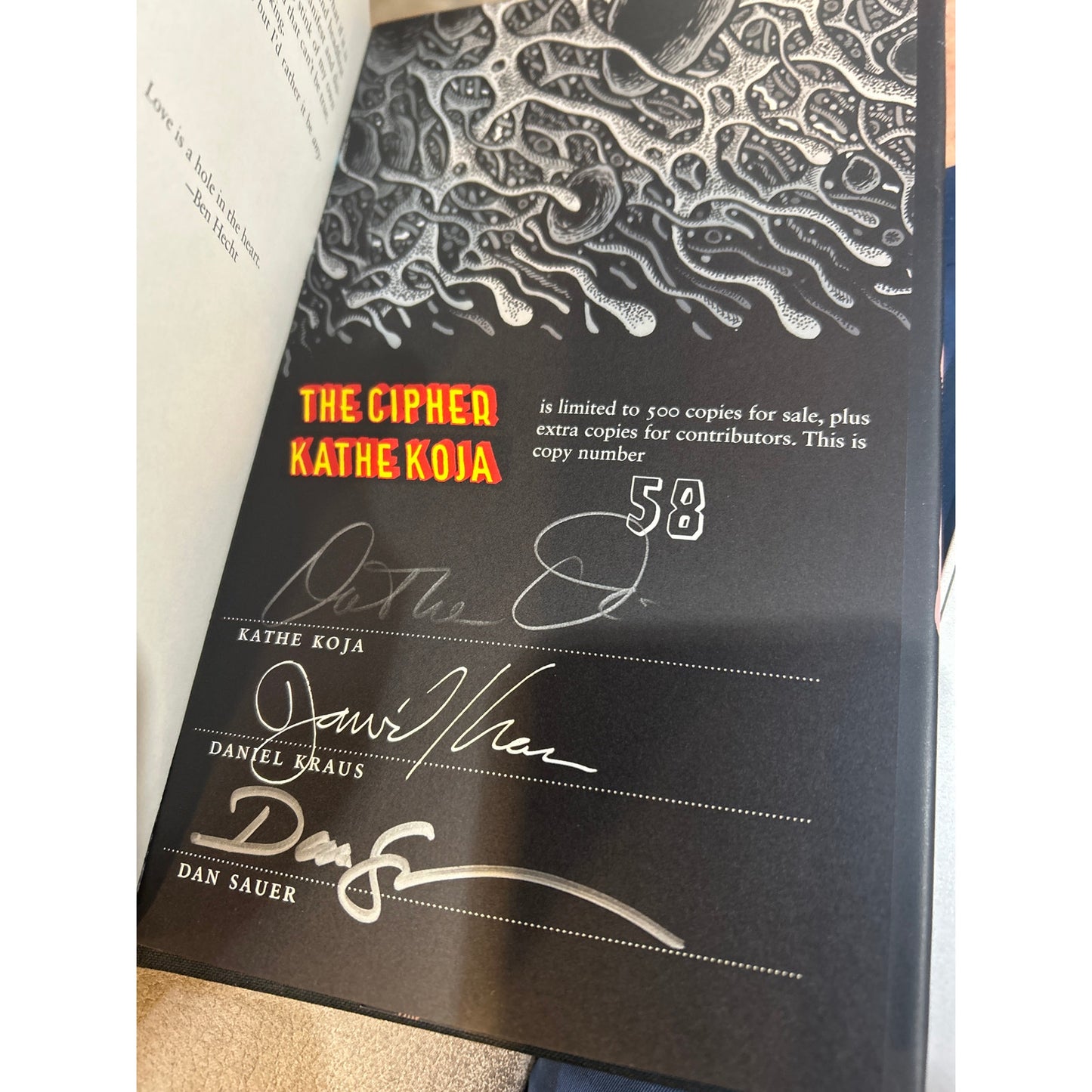 The Cipher - Kathe Koja - Signed, Numbered Limited Edition - Centipede Press