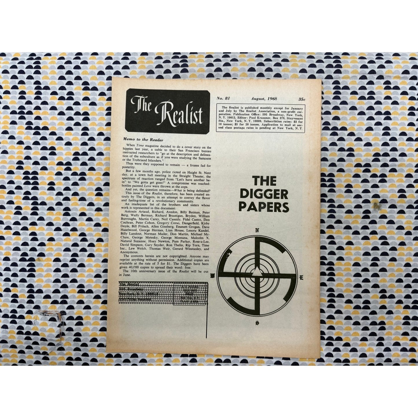 The Realist Magazine - Counterculture Newspaper - August 1968 - No. 81