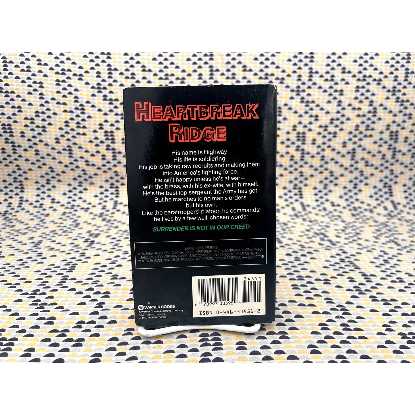 Clint Eastwood: Heartbreak Ridge - Joseph C. Stinson - Warner Books - Movie Novelization Movie Tie-In Edition