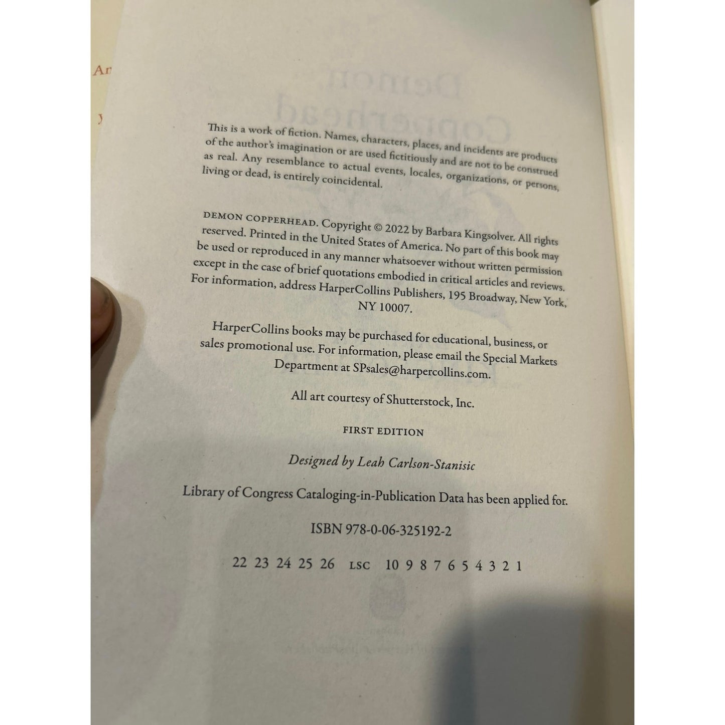 Demon Copperhead - Barbara Kingsolver - Vintage Paperback Book - Harper Collins Edition - 1st Edition , 1st Printing