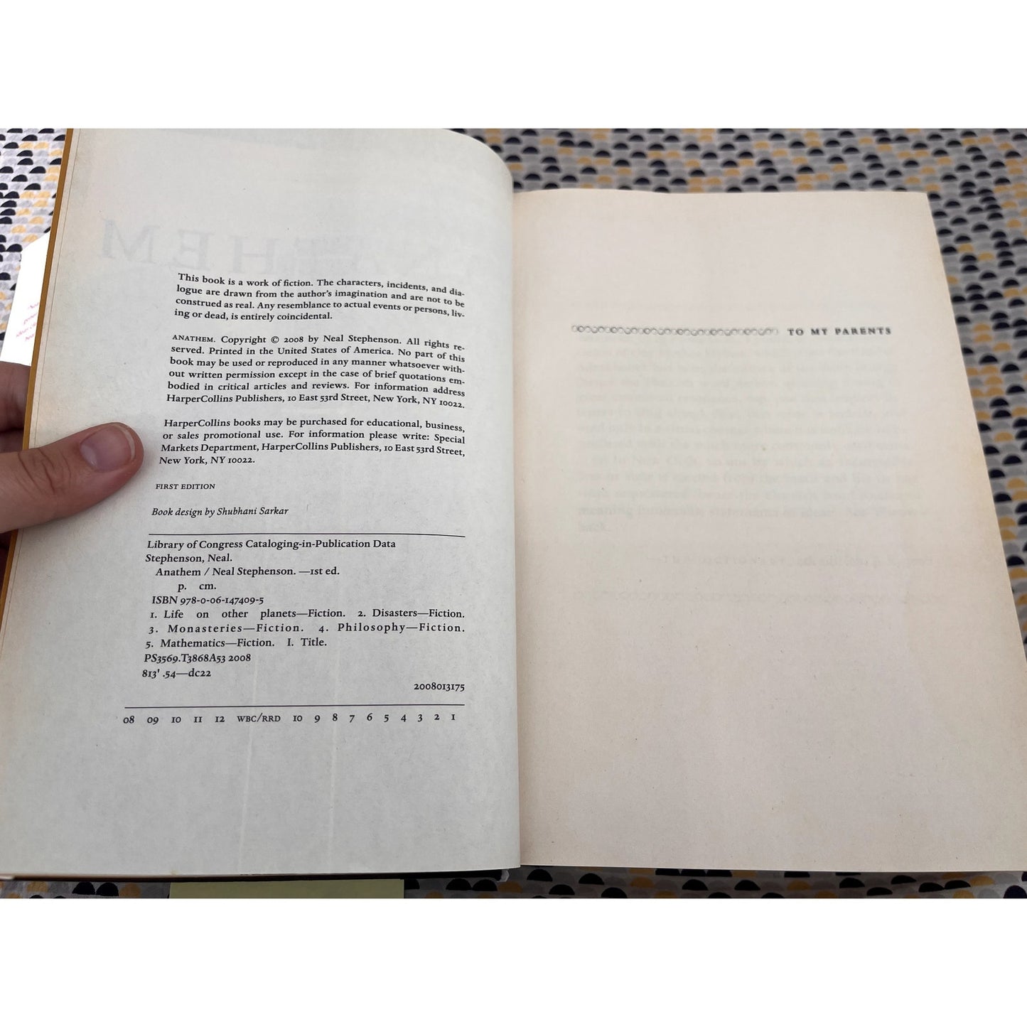 Anathem - Neal Stephenson - William Morrow- 1st Edition, 1st Print