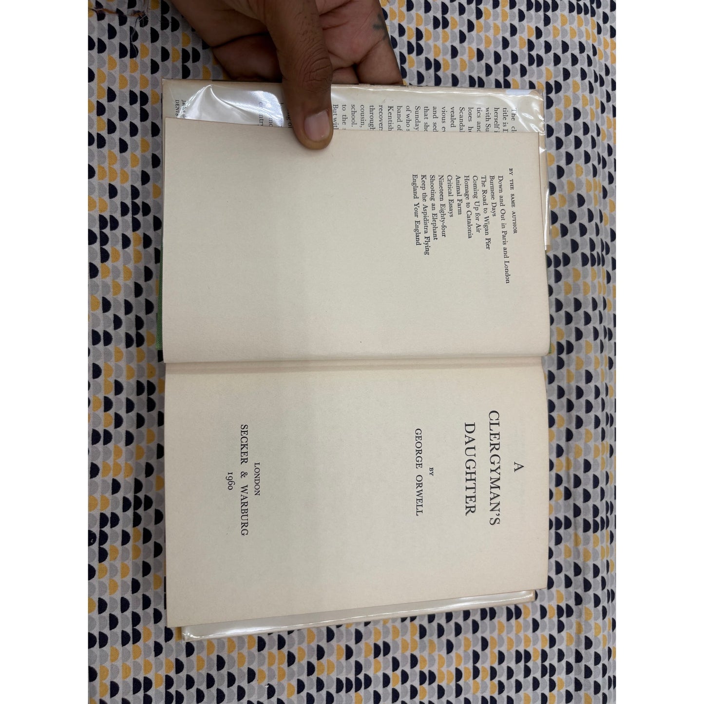 A Clergymans Daughter - George Orwell - Secker & Warburg - Hardcover