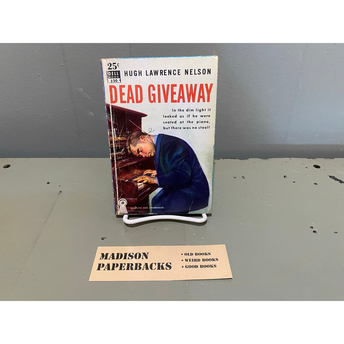Dead Giveaway - Hugh Lawrence Nelson - Dell Muystery 520 - Mapback- Vintage Paperbacks