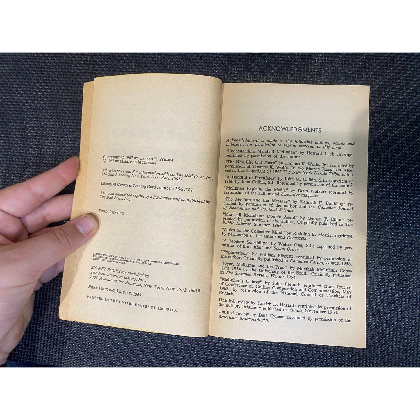 Mcluhan: Hot & Cool - Marshall McLuhan - Vintage Paperback Book - 95 cent Signet Edition