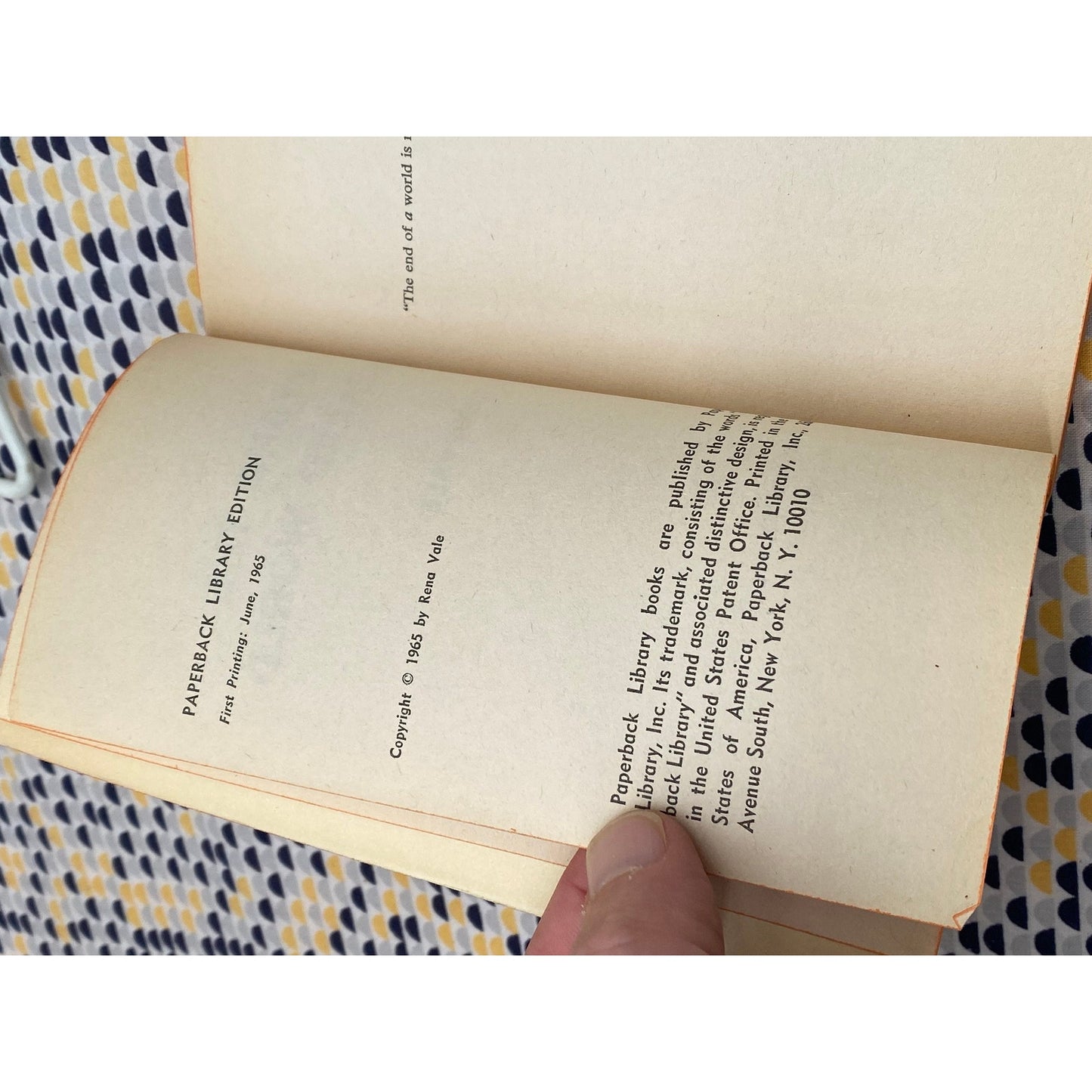 Beyond the Sealed World - Rena Vale  - 1965 Paperback Library Edition