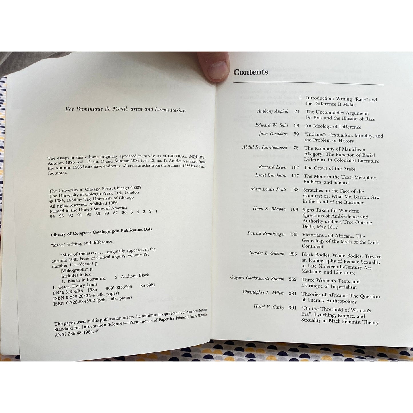 Race,, Writing, And Difference - Henry Louis Gates, Jr. - Vintage Paperback Book - The University of Chicago Press Edition