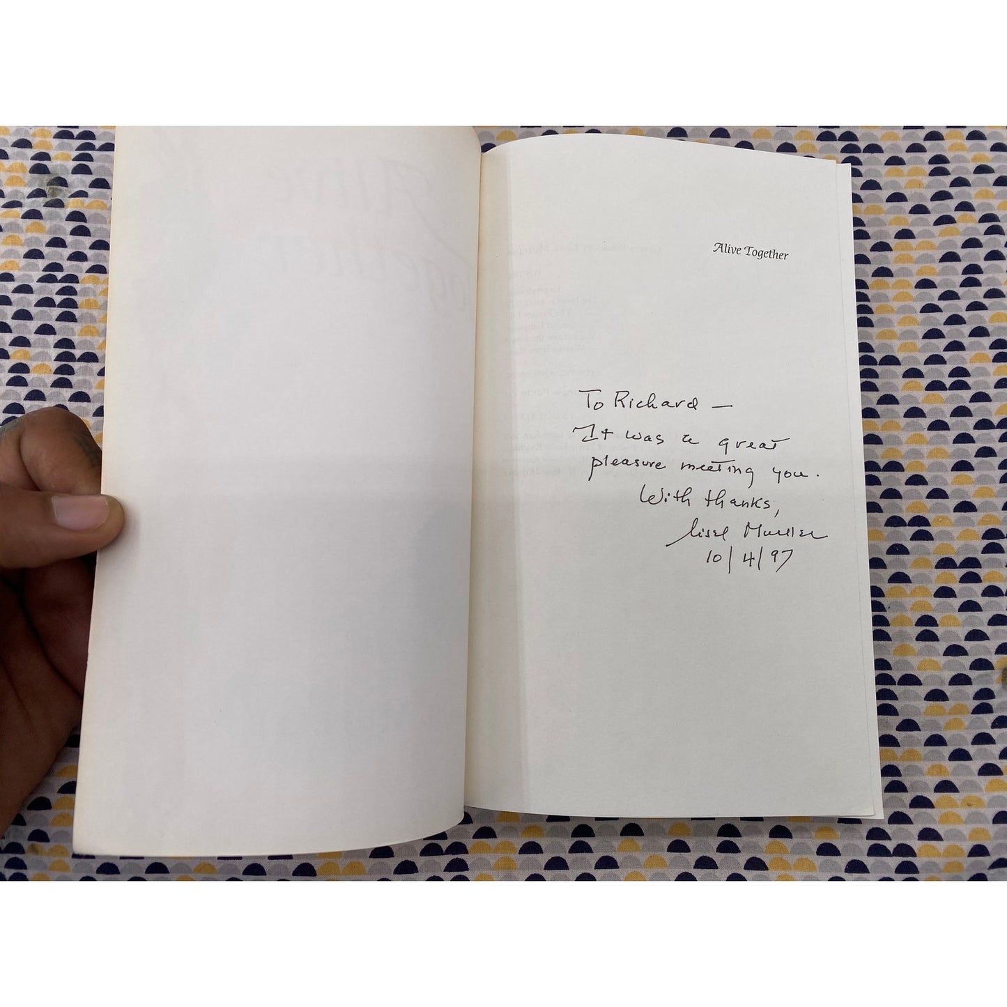 Signed - Alive Together - Lisel Mueller - LSU - Paperback