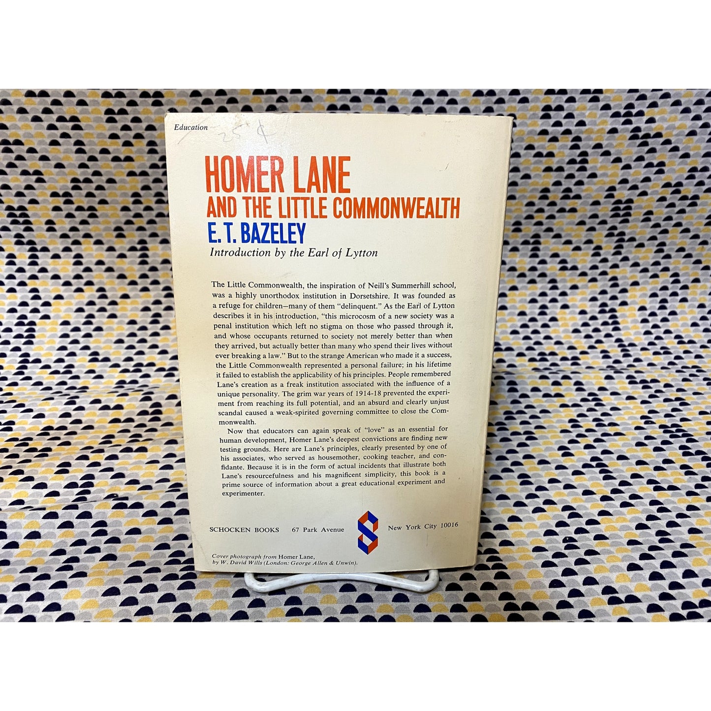 Homer Lane And The Little Commonwealth - E. T. Bazeley - Schocken - Paperback
