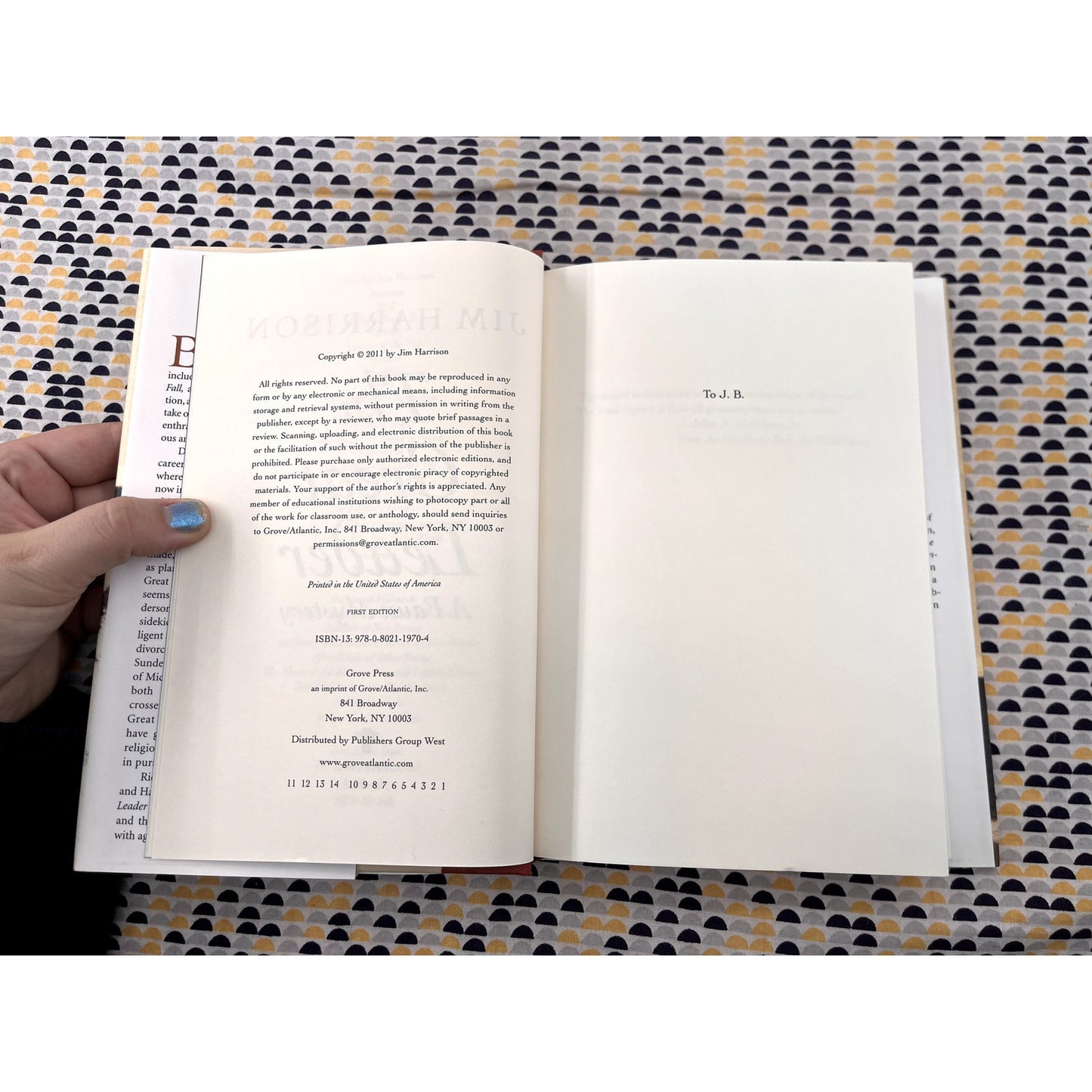 The Great Leader - Jim Harrison - Grove Press - Hardcover - !st Edition 1st Printing