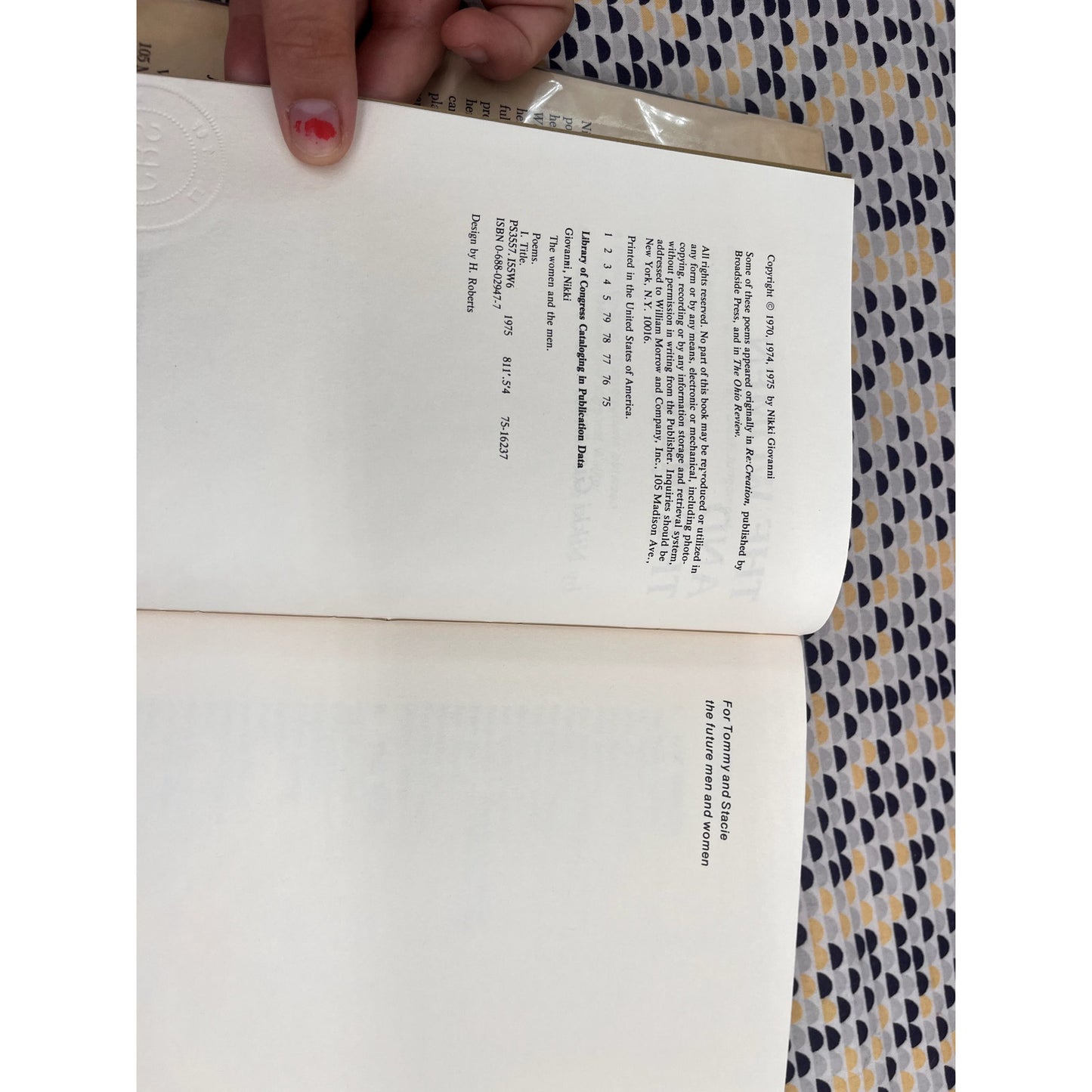 The Woman and the Men - Nikki Giovanni - William Morrow Books - Hardcover - 1st Edition 1st Print