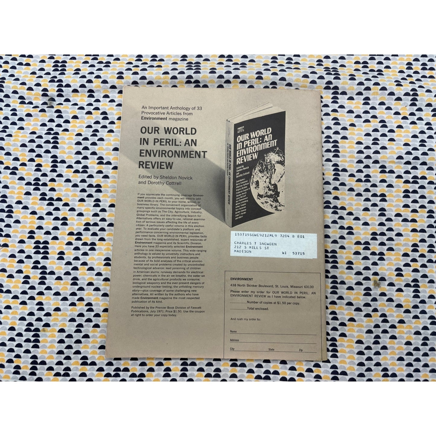 Environment Magazine  - April 1972 - Vintage Ecology -