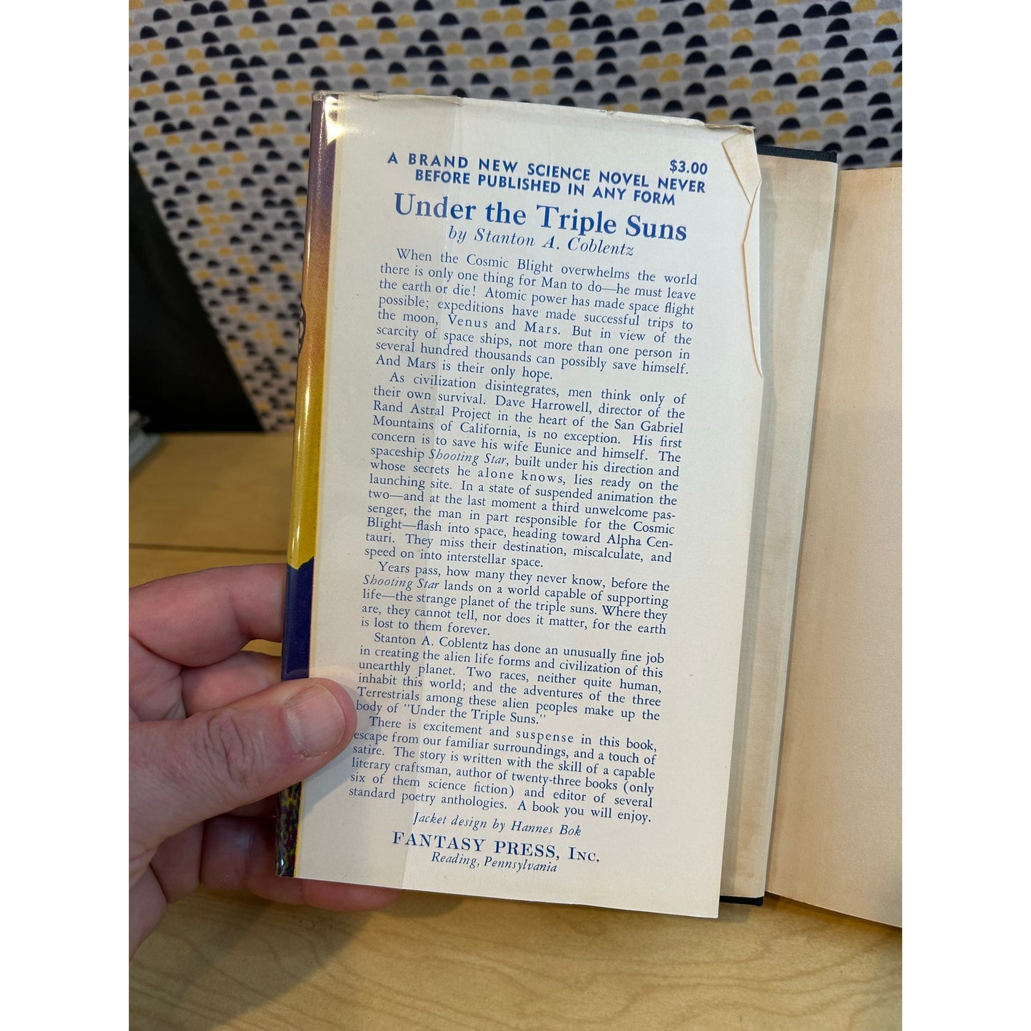 Under The Triple Suns - Stanton Coblentz - 1955 Fantasy Press 1st Edition - Hannes Bok Art
