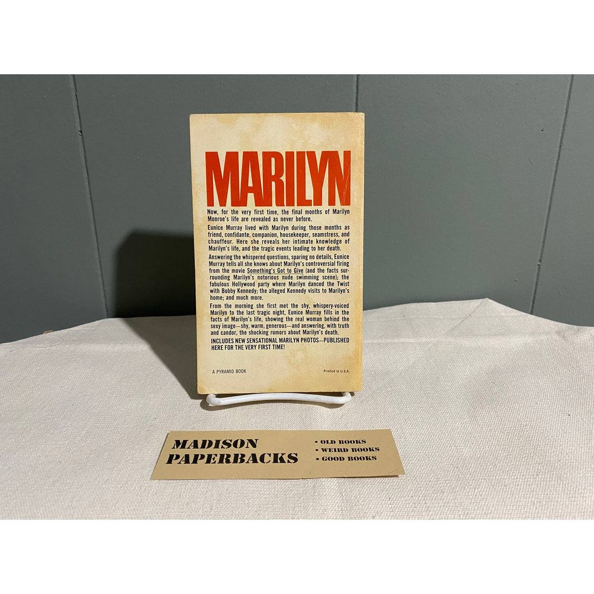 Marilyn: The Last Months - Eunice Murray with Rose Shade - Pyramid- Vintage Paperbacks