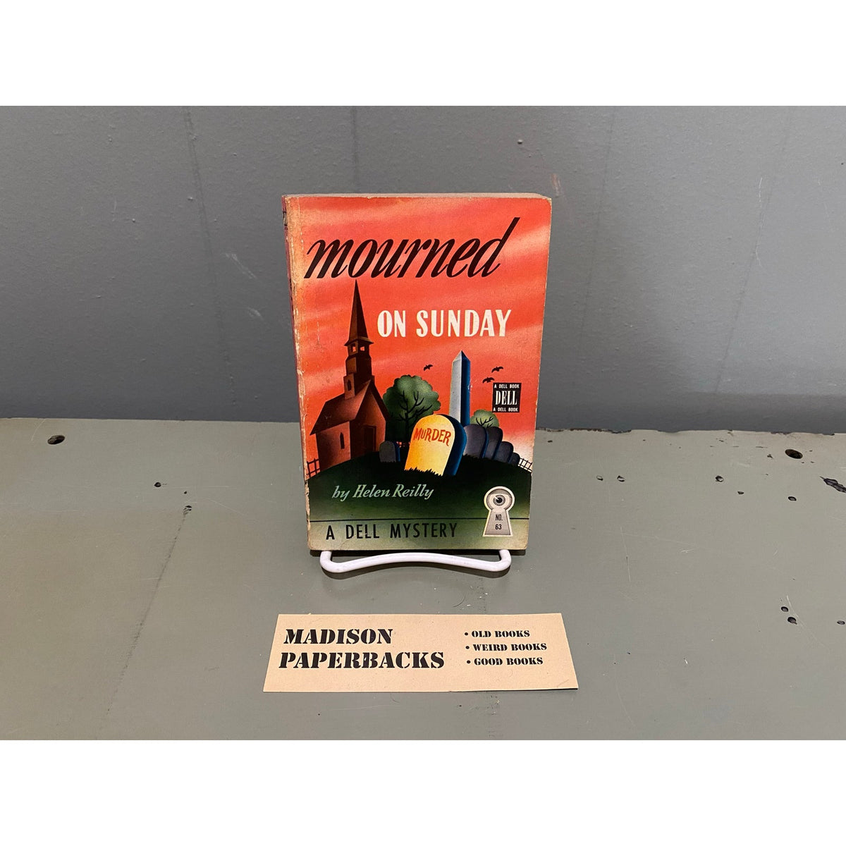 Mourned on Sunday - Helen Reilly - Dell Mystery 63- Vintage Paperbacks - Mapback