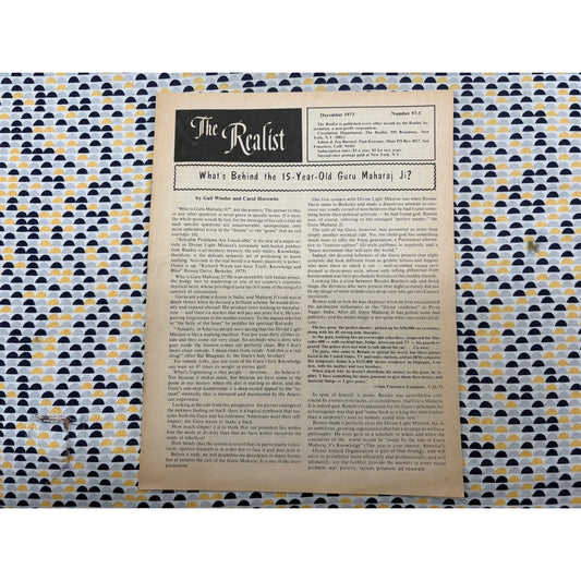 The Realist Magazine - Counterculture Newspaper- Vintage Paper