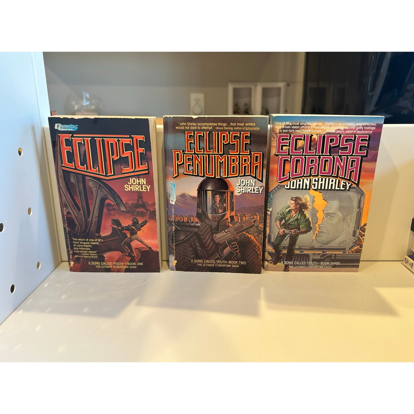 John Shirley - Song Called Youth Trilogy - Eclipse Penumbra Corona - 3 book set - Questar 1st Prints