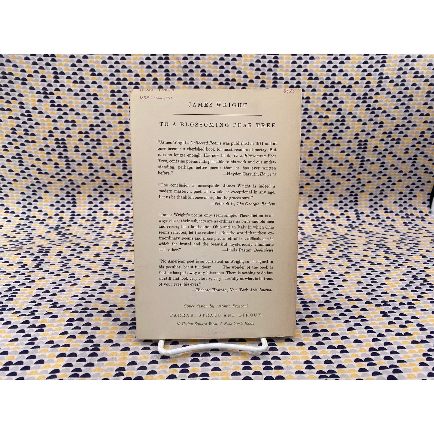 To A Blossoming Pear Tree - James Wright - Farrar Straus - Paperback