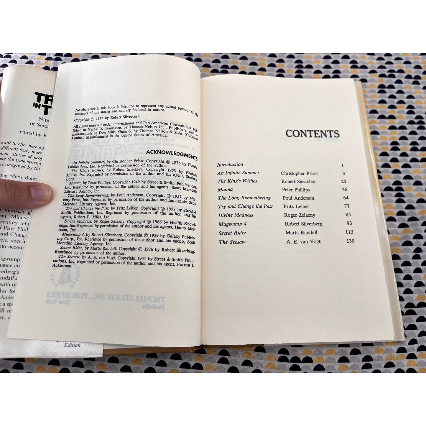 Trips in Time - Ed. Robert Silverberg - Nelson Books - Hardcover