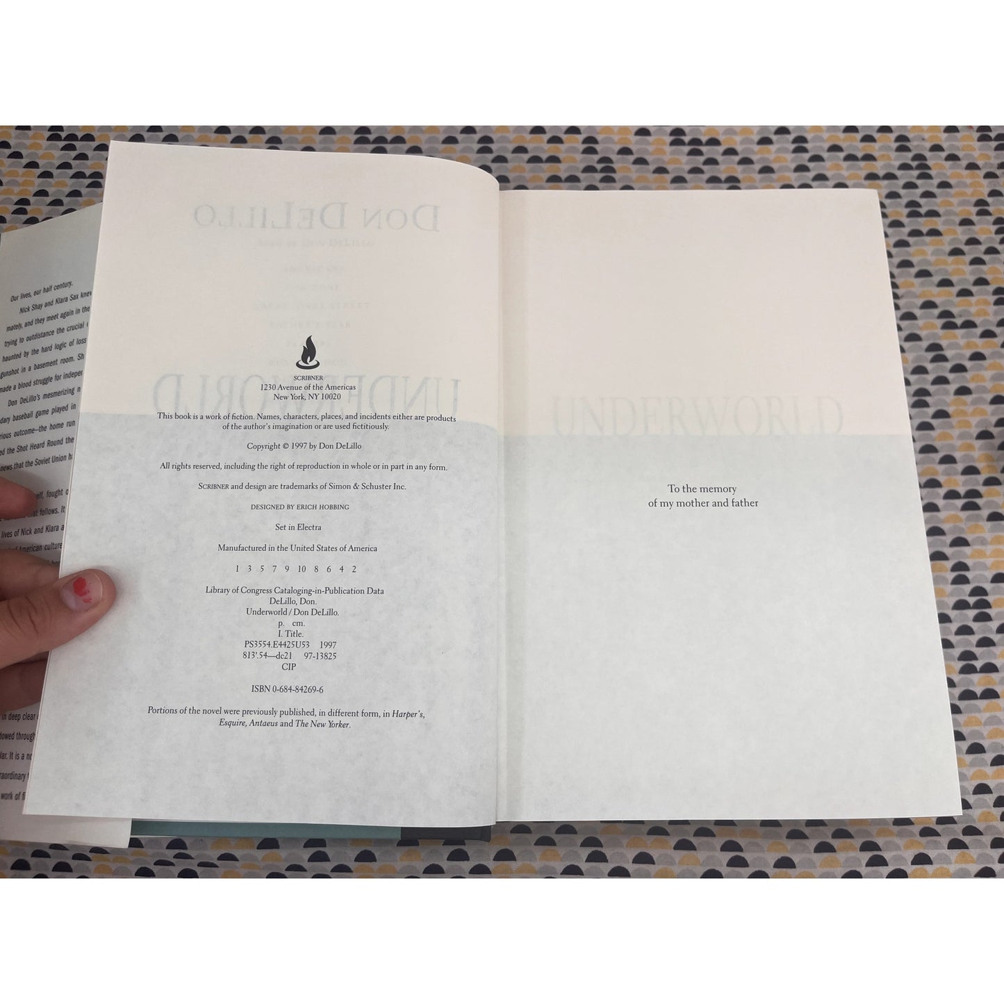 Underworld - Don DeLillo  - Hardcover - Scribners 1st Edition 1st Printing