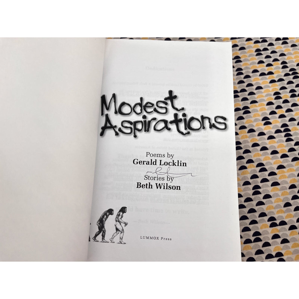 SIGNED - Modest Aspirations - Gerald Locklin & Beth Wilson - Lummox Press - Paperback