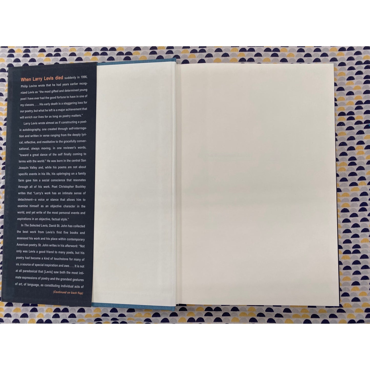 The Selected Levis - Larry Levis - Pittsburgh - Hardcover - 1st Edition