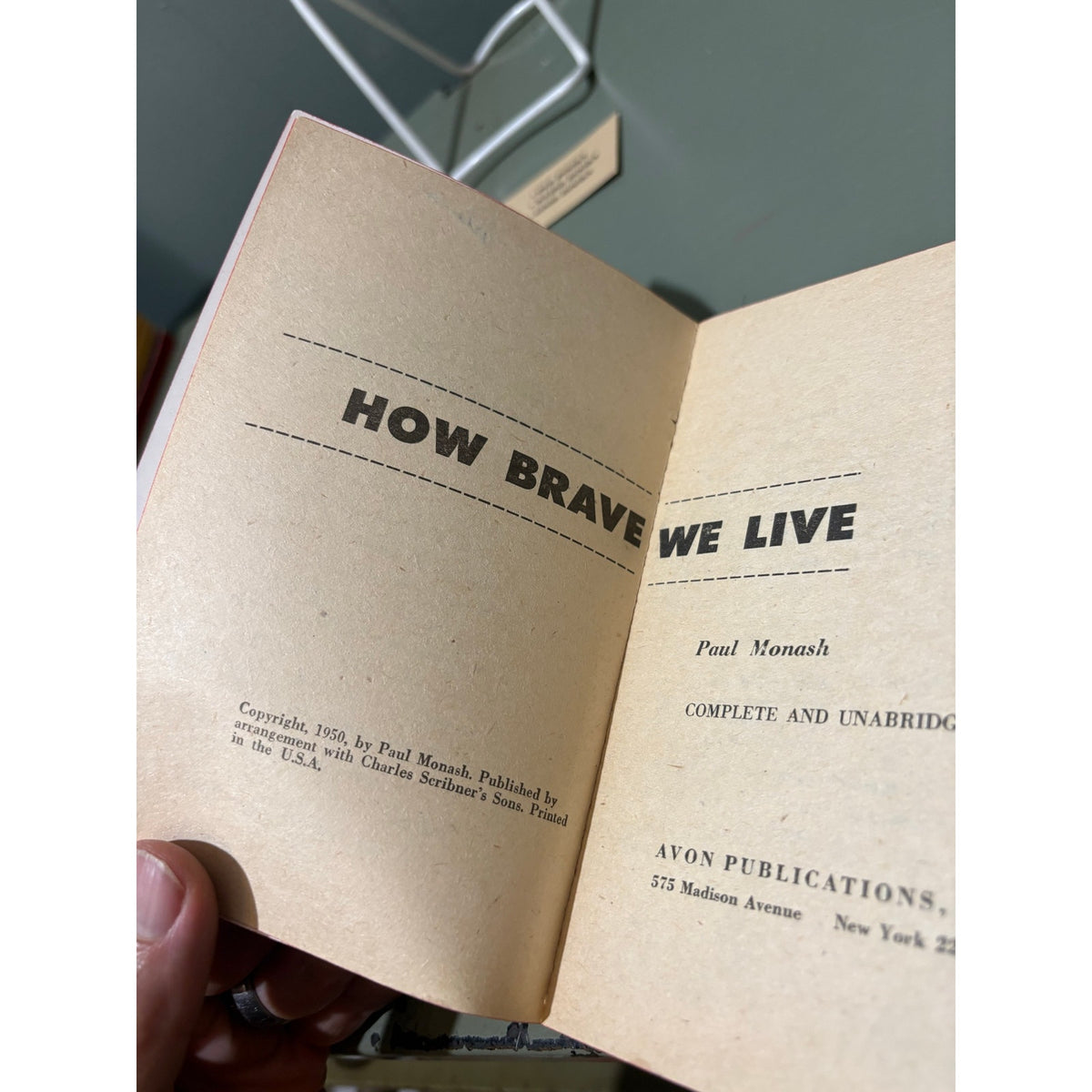 How Brave We Live - Paul Monash - Avon 595 - Sleaze - Vintage Paperbacks