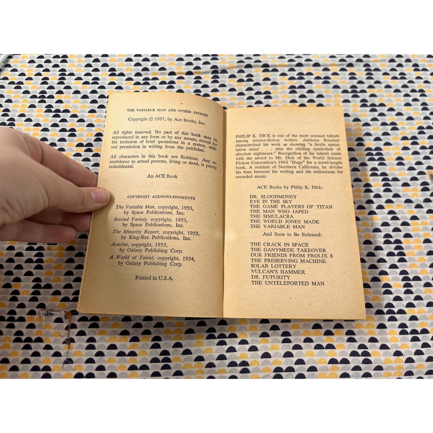 The Variable Man - Philip K. Dick - Vintage Paperback Book - Ace Science Fiction