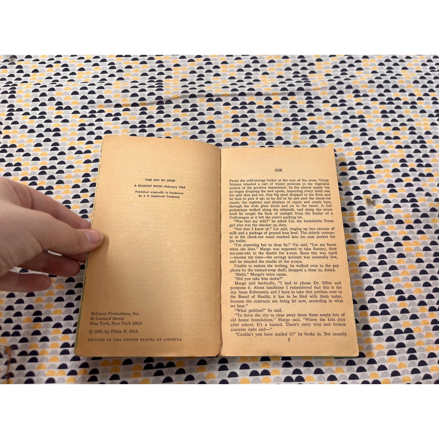 Time Out Of Joint - Philip K. Dick - Vintage Paperback Book - Belmont Books Edition