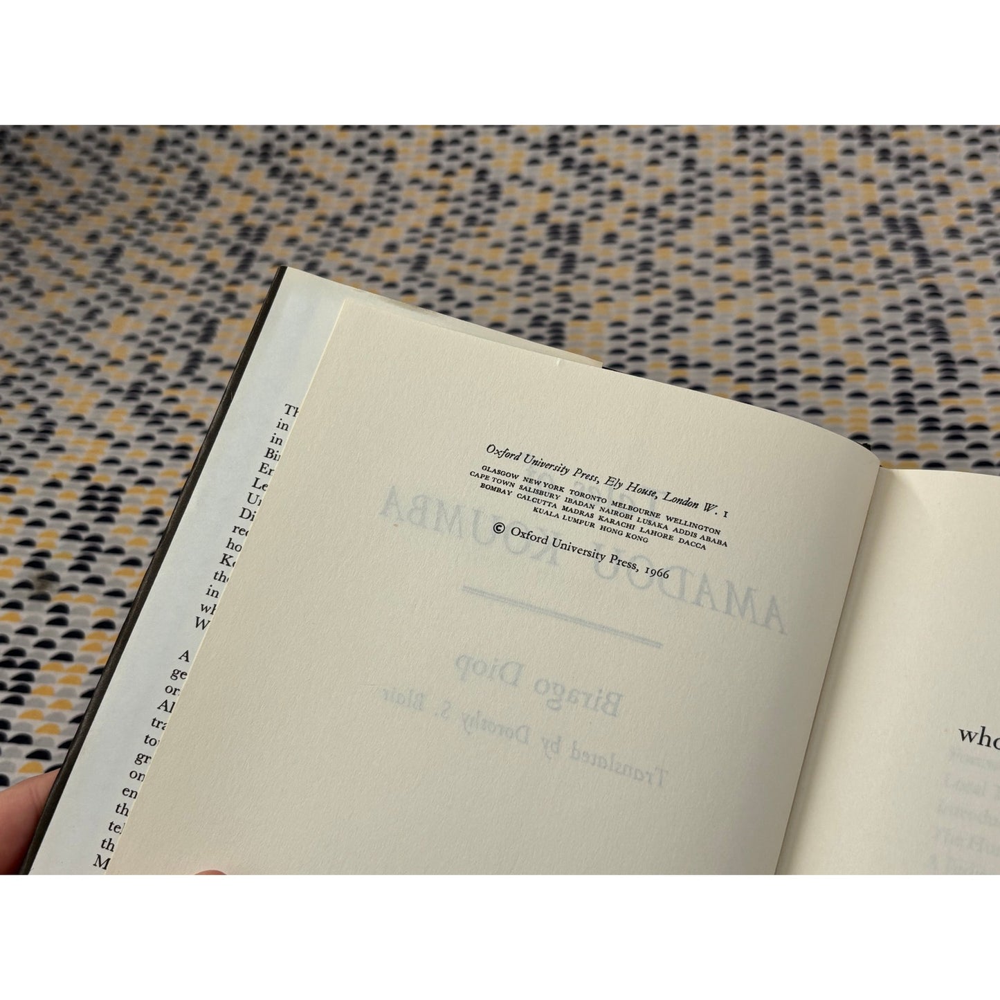 Tales of Amadou Koumba - Birago Diop - Oxford - Hardcover