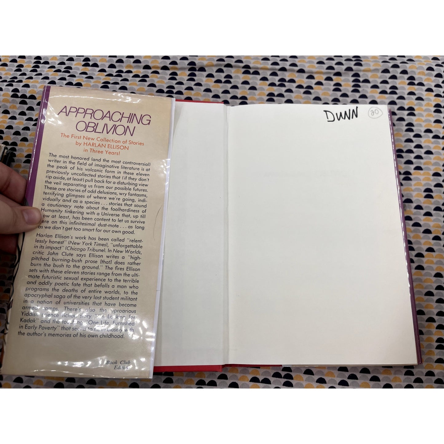 Approaching Oblivion - Harlan Ellison - Club Edition -  Dillon Cover Art