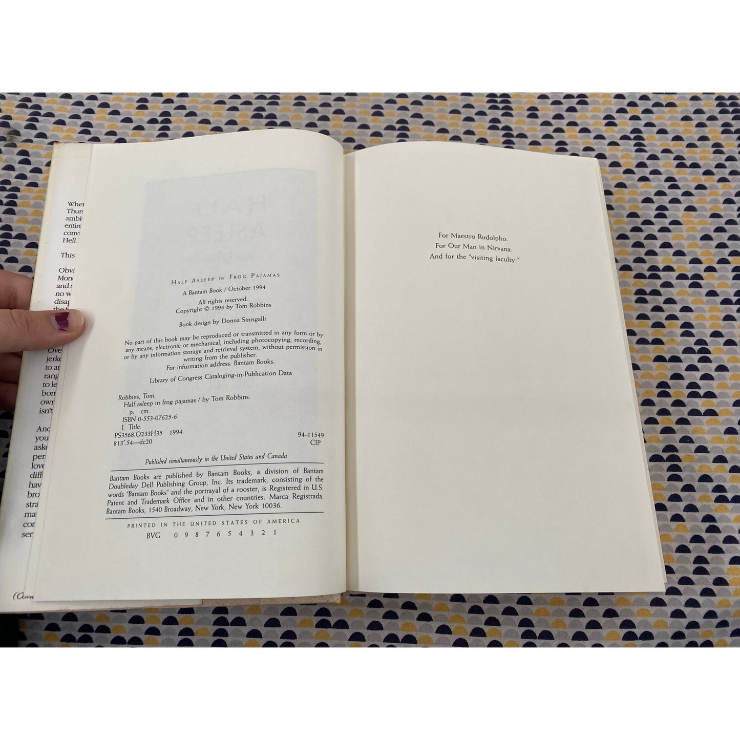 Half Asleep in Frog Pajamas - Tom Robbins - Vintage Hardcover Book - Bantam Books - 1st Edition, 1st Printing