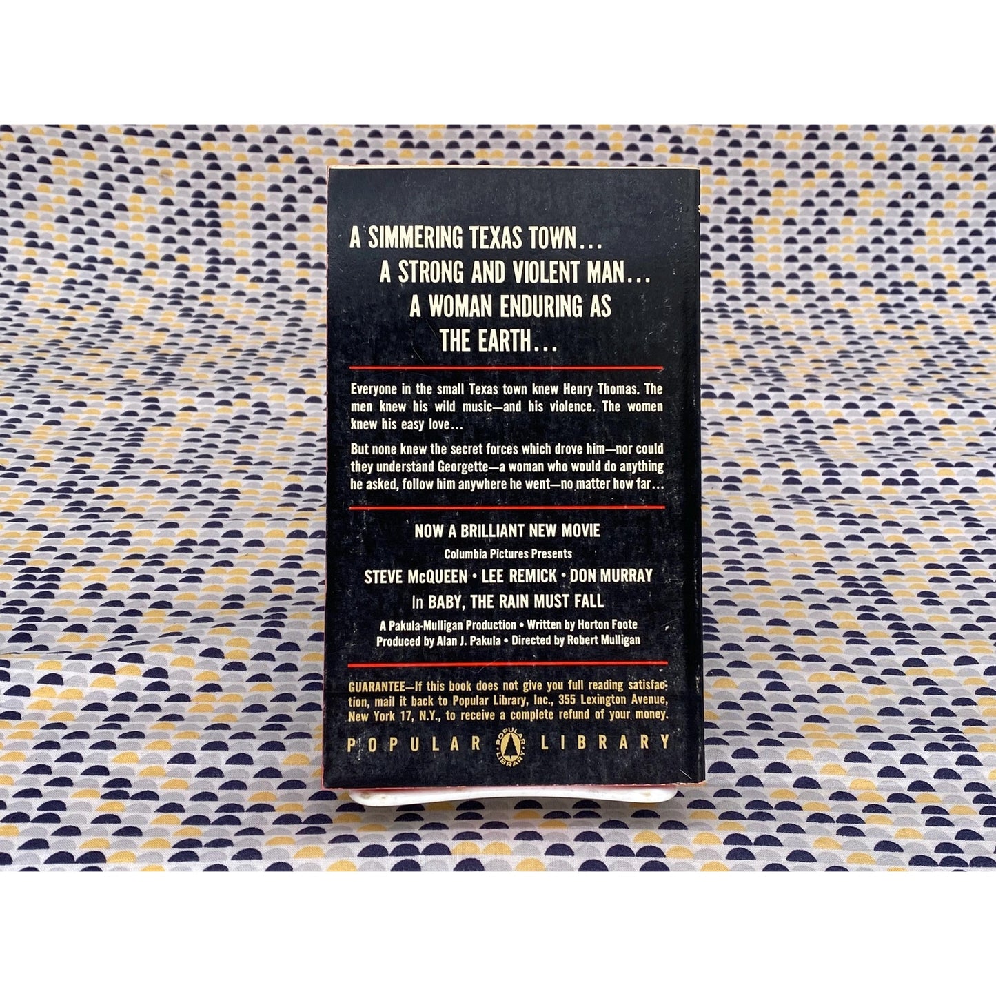 Baby, The Rain Must Fall - Horton Foote - Popular Library Edition - Movie Tie In