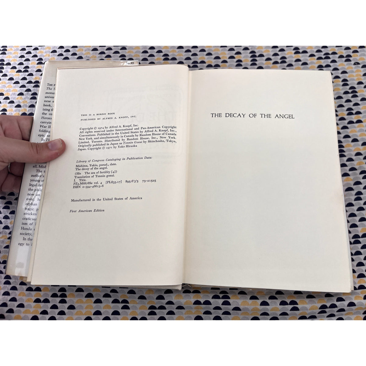 The Decay of the Angel - Yukio Mishima - Knopf Books - Hardcover - 1st American Edition