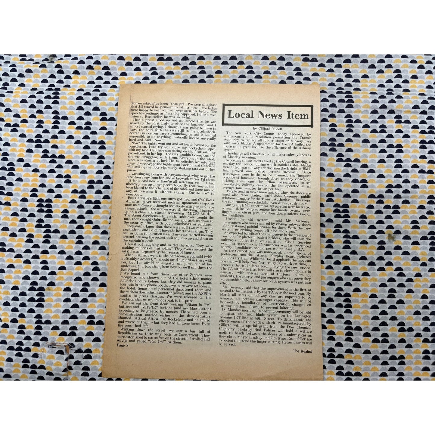 The Realist Magazine - Counterculture Newspaper - March 1972 - No. 92B